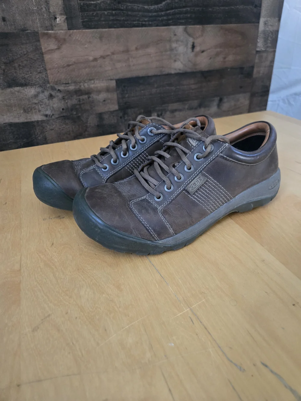 KEEN Austin Oxford 1019471 Mens 12 Brown Leather Comfort Casual Walking Shoes